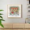 >SALE<Embroidery Eco-cotton Thread 14CT Printed Xmas Window Cross Stitch 34x30cm