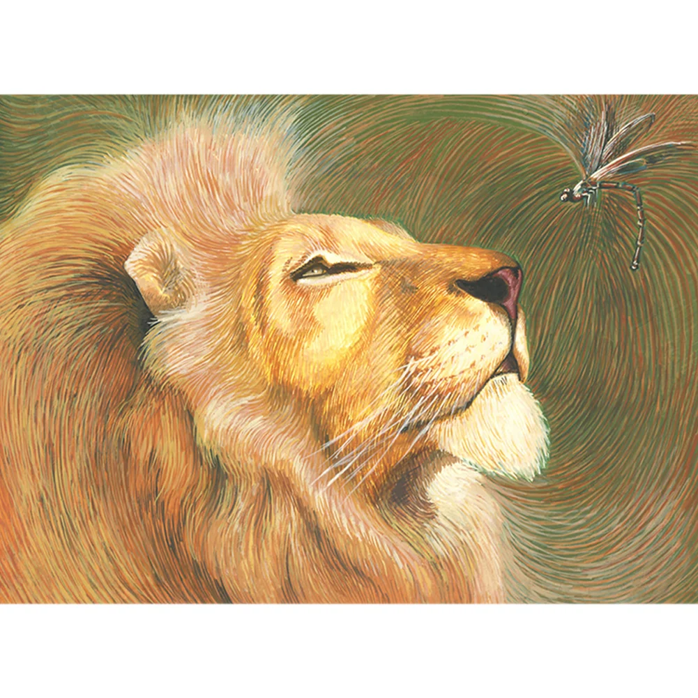 5D DIY Diamond Painting Colourful Cat Lion Full Round Square AB