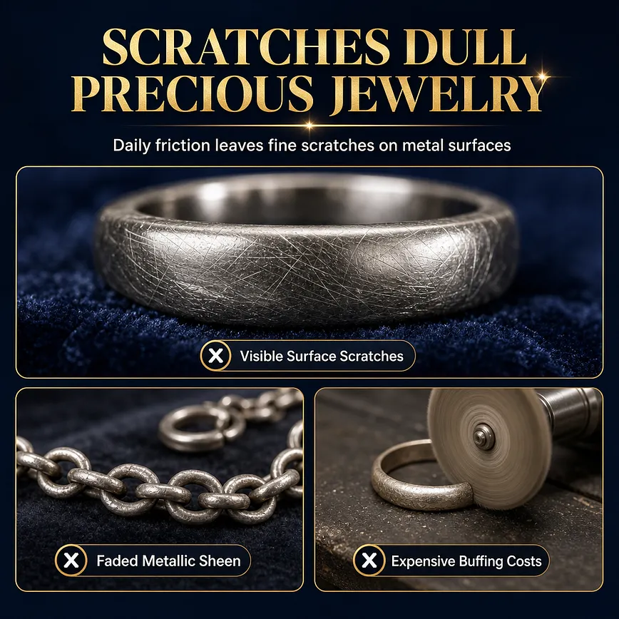 Scratches dull precious jewelry