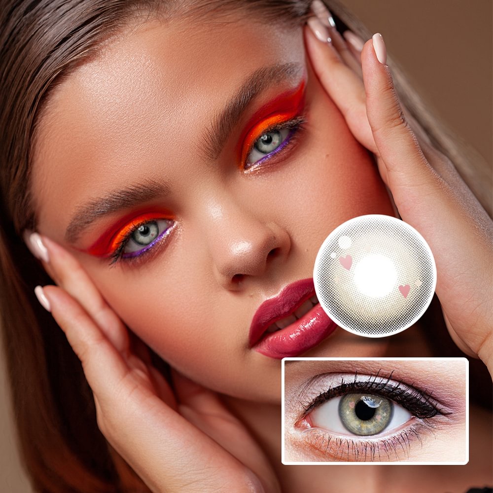 NEBULALENS Heart Yearly Prescription Colored Contact Lenses NEBULALENS