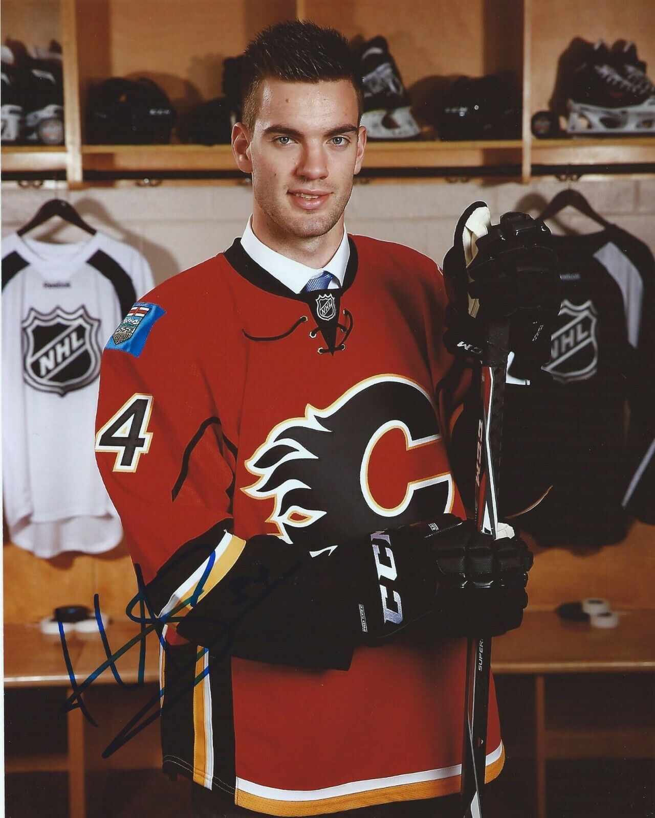 Hunter Smith Signed 8x10 Draft Photo Poster painting Calgary Flames Autographed COA