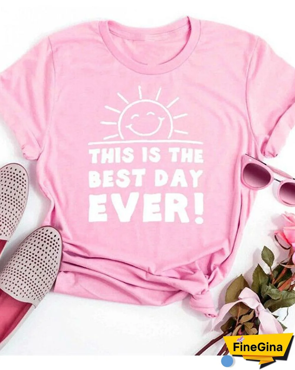 Vintage Short Sleeve Sun Letter Printed Plus Size Casual Tops Shirt