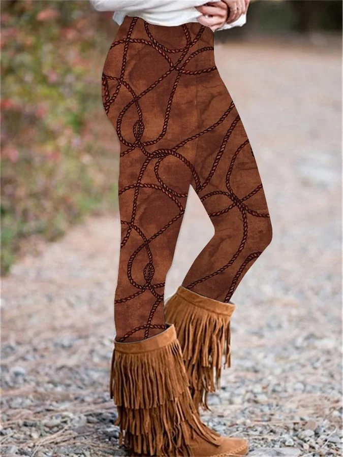 Western Print Skinny Stretch Leggings