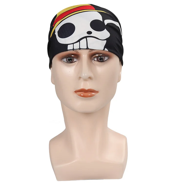 One piece Luffy Black Skull Scarf Hat Cosplay Accessories Halloween Carnival Props