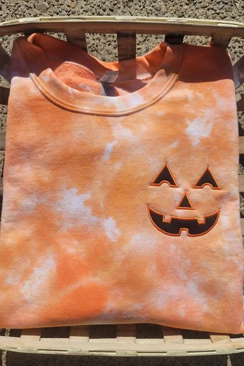 Women's Halloween Pumpkin Embroidery Pattern Casual Sweatshirt