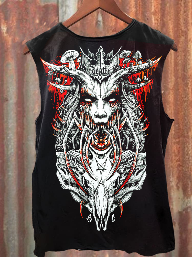 Devil Double Sided Printed Casual Vest / Rvogue / Rvogue