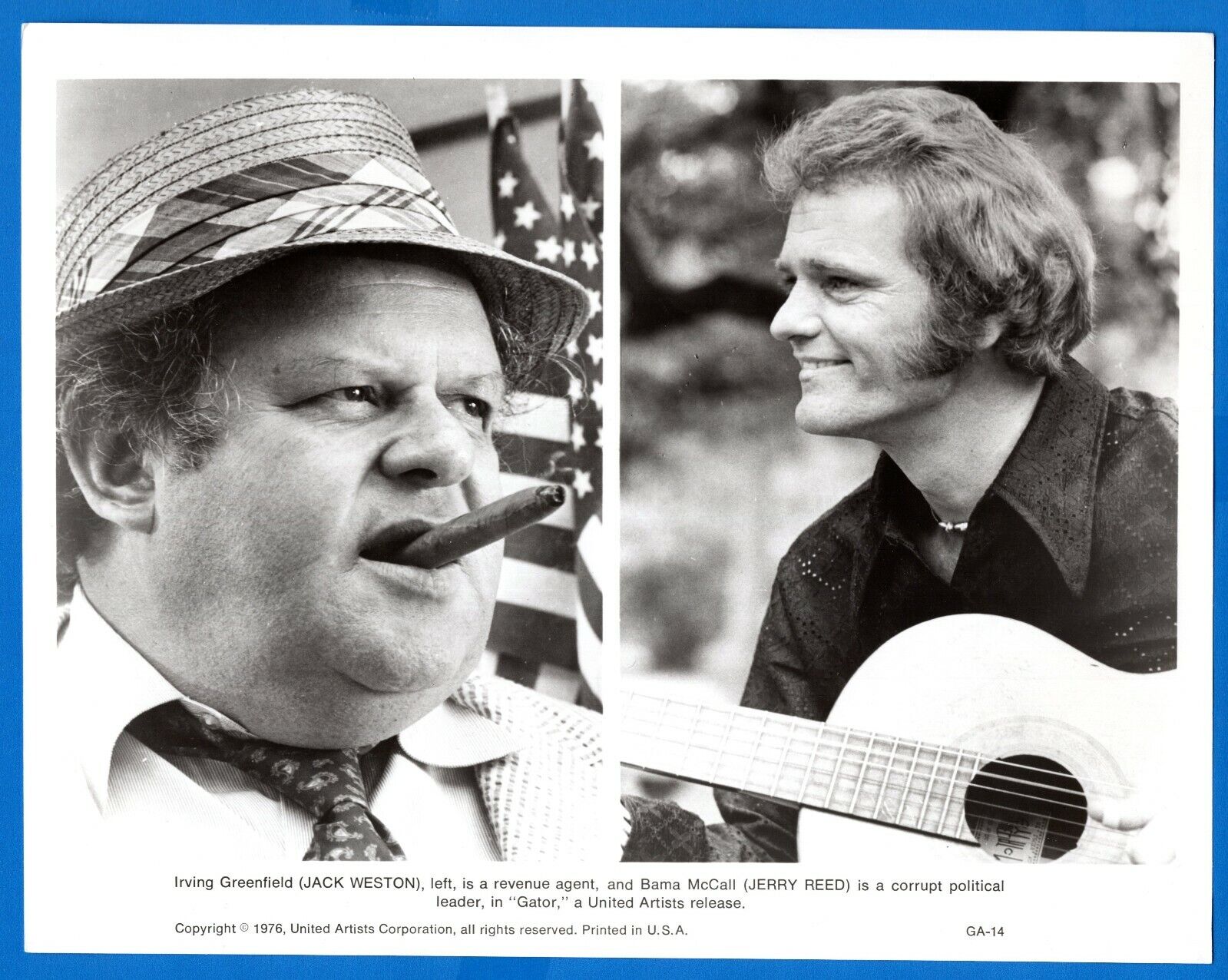 JACK WESTON JERRY REED Vintage 8x10 Promo News Press Photo Poster painting 1976 GATOR