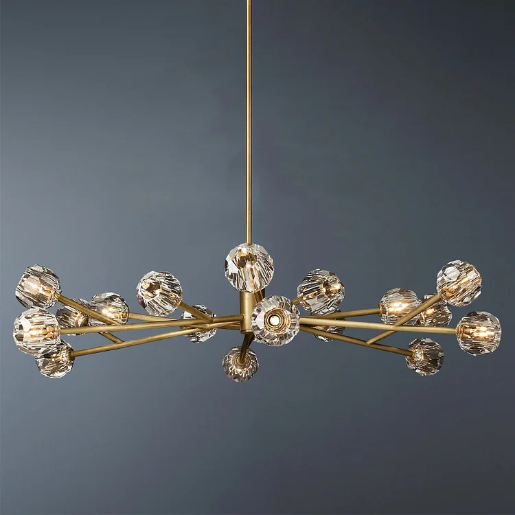 Boule De 18 Light Ball Round Modern Clear Crystal Chandelier 60" Vjlight