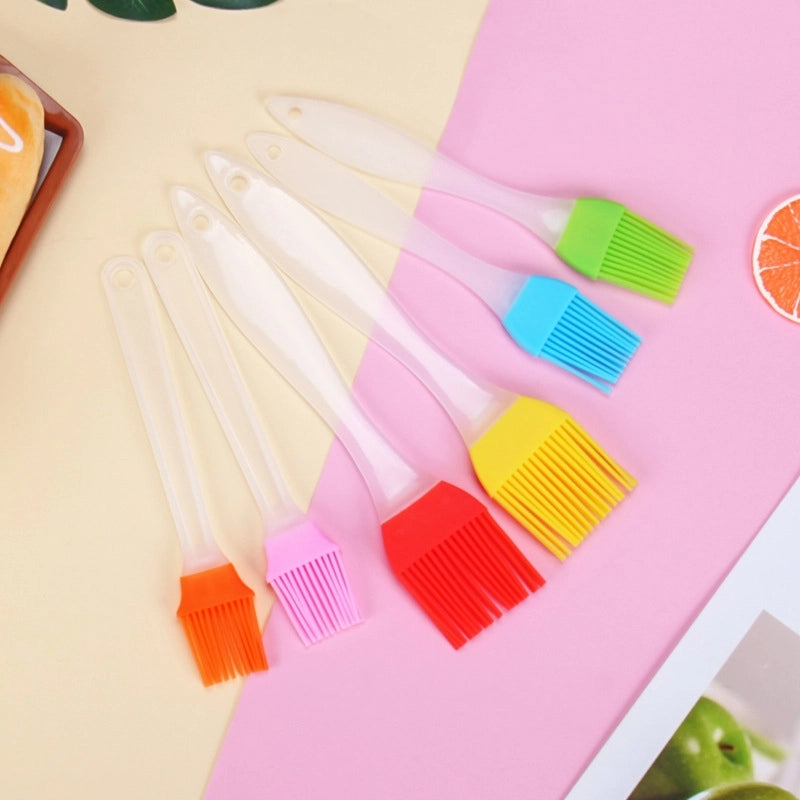 Silicone Oil Brush Small Split Non-lint Barbecue Seasoning Brush High Temperature Baking Oil Brush Plastic Handle Barbecue Brush