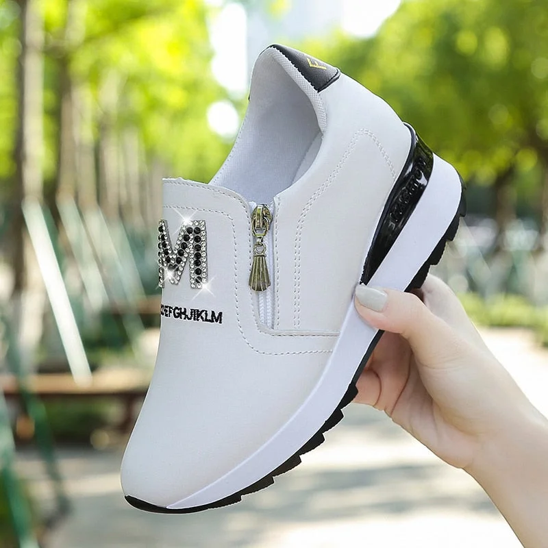 2022 New Women Wedges Casual Shoes Woman Height Increasing Breathable Women Sneakers Flats Trainers Shoes Platform Sneakers W38