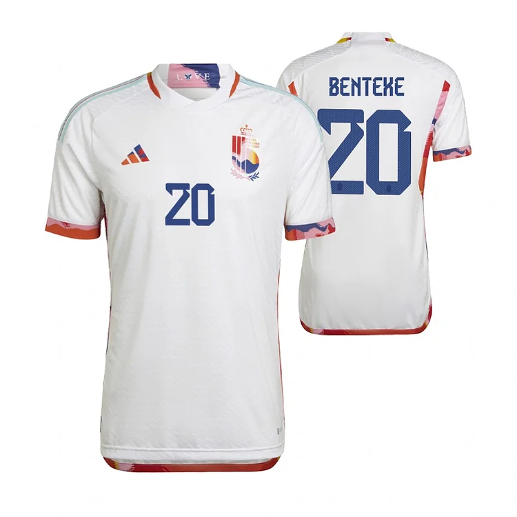 Belgium Christian Benteke 20 Away Shirt Kit World Cup 2022