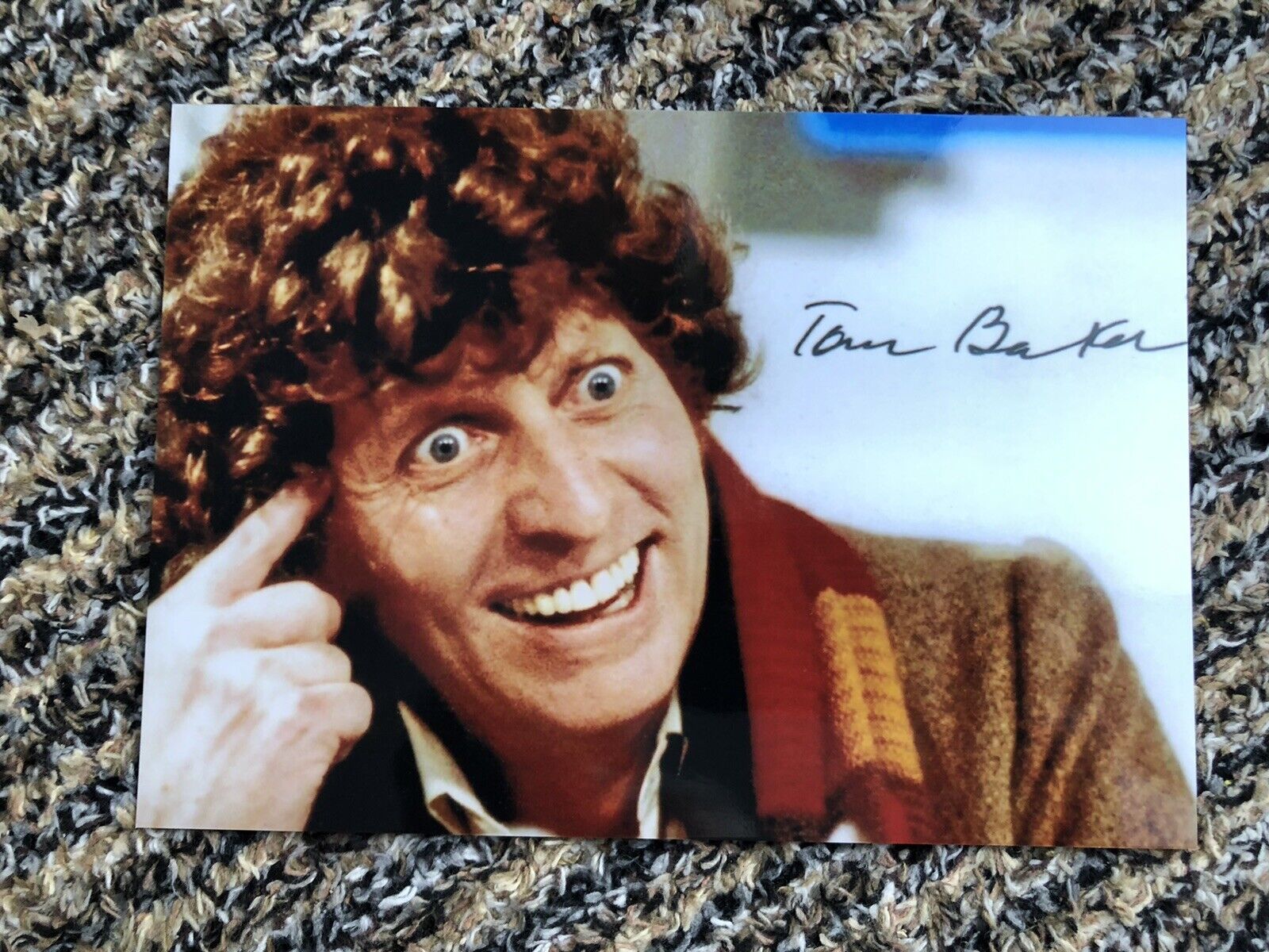 TOM BAKER (DR WHO) PRESIGNED Photo Poster painting- 7x5”