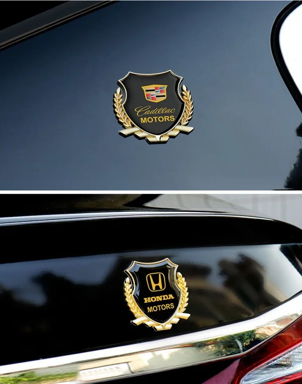 Car Logo Rear Window Triangle Glass Side Logo Metal Car Logo Sticker Decoration