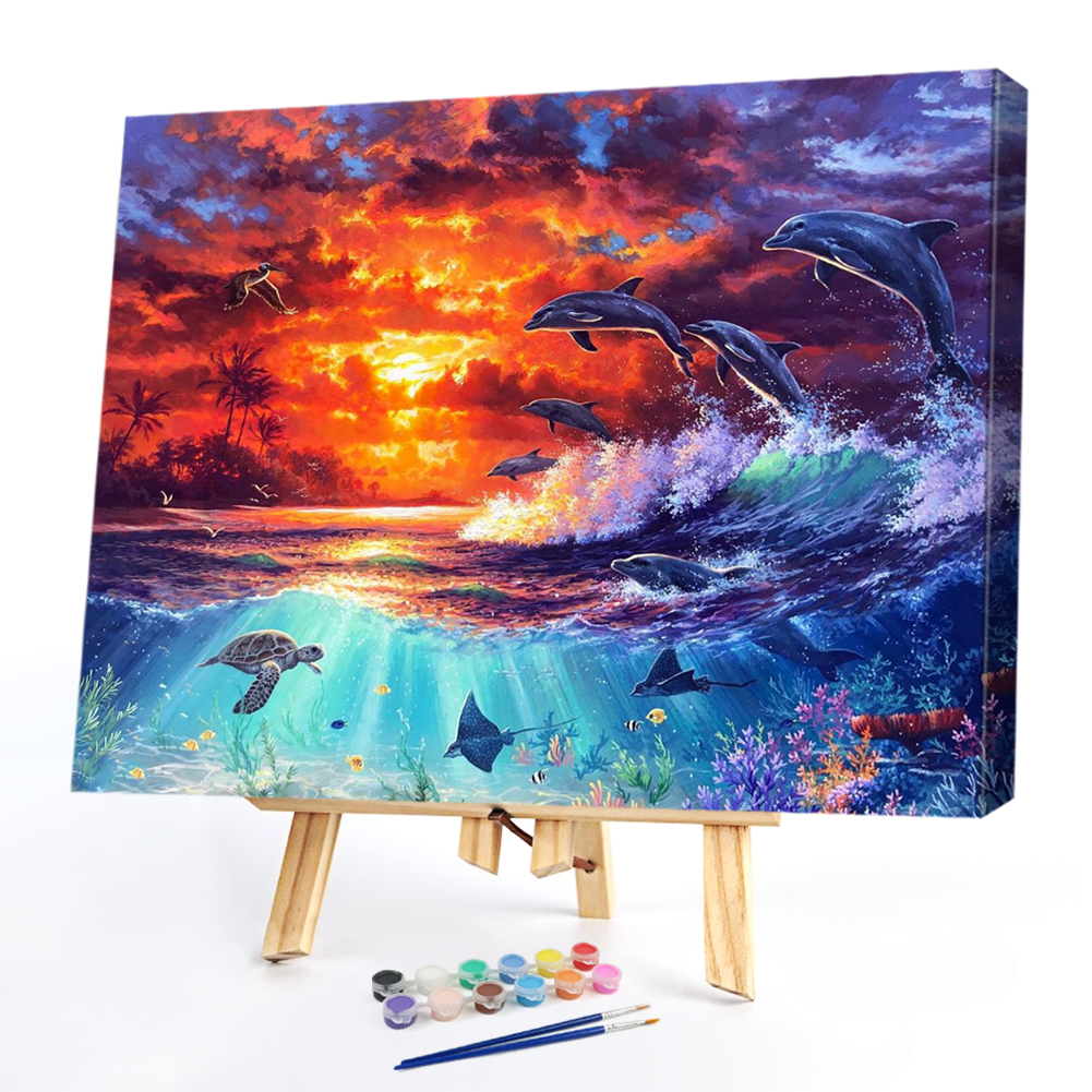 

50*40CM - Paint By Numbers - Dolphin, 501 Original