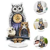 (US Local)Acrylic Special Shape Owl Diamond Painting Clock Ornaments Kit for Home Decor