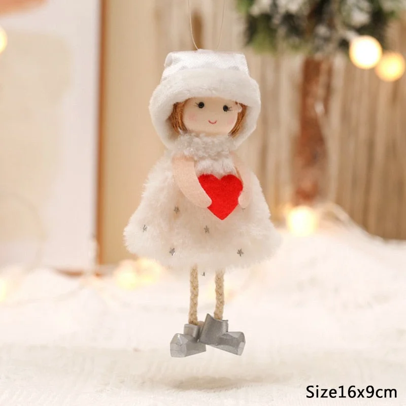 New Year 2022 Christmas Elf Doll Ornaments Xmas Tree Hanging Pendant Navidad 2021 Santa Kids Gift Christmas Home Decoration