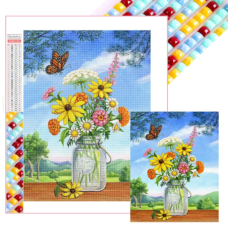 Vase 40*50CM (Canvas) Full AB Square Drill Diamond Painting gbfke