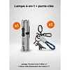 🔥Lampe Torche Tactique 4-en-1 Mini : Compacte, Magn&eacute;tique, Lumi&egrave;re Intense, Brise-vitre, Avertisseur & Allume-feu