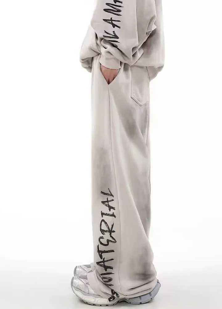 Brownm Hop Graffiti Design Drawstring Sweatpants Unisex