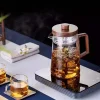 Heat-resistant glass liner walnut push-type tea automatic filter teapot
