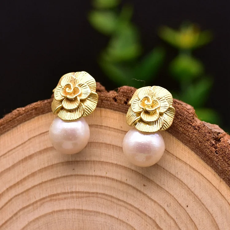 925 Silver Pin Earrings With Edison Pearls