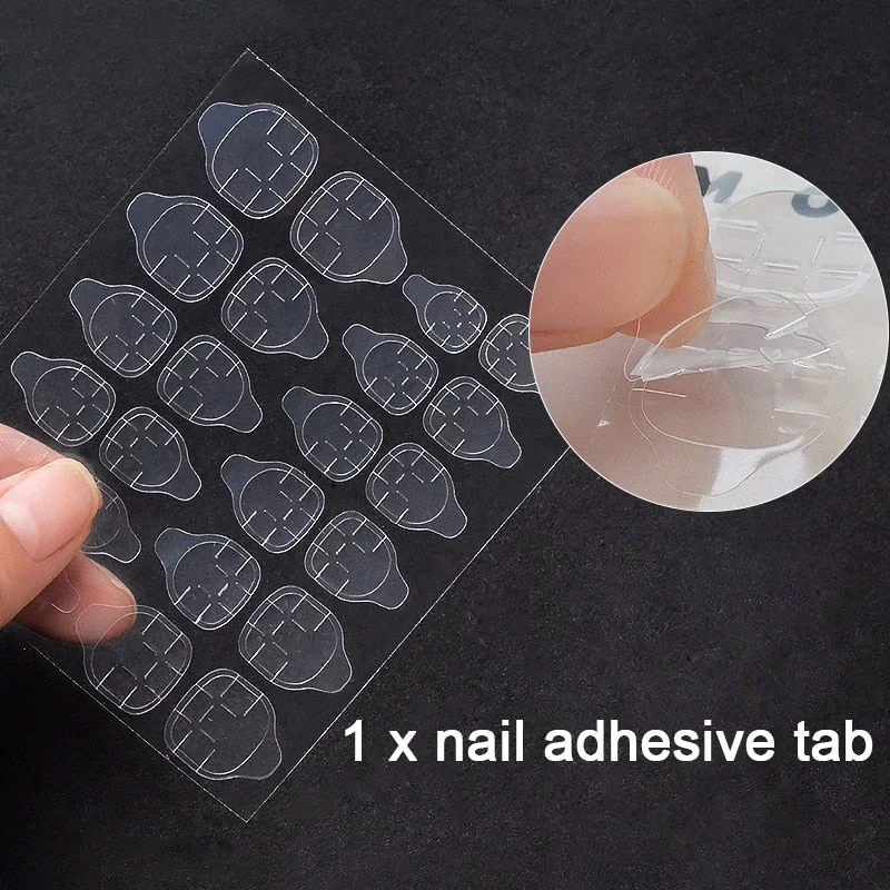 Fashion 24pc/set 10 Sizes Fake Nails Full Cover French False Nail Tips With Double-Sided Nail Adhesive Tab Press On Nails Art-Nail Inspo