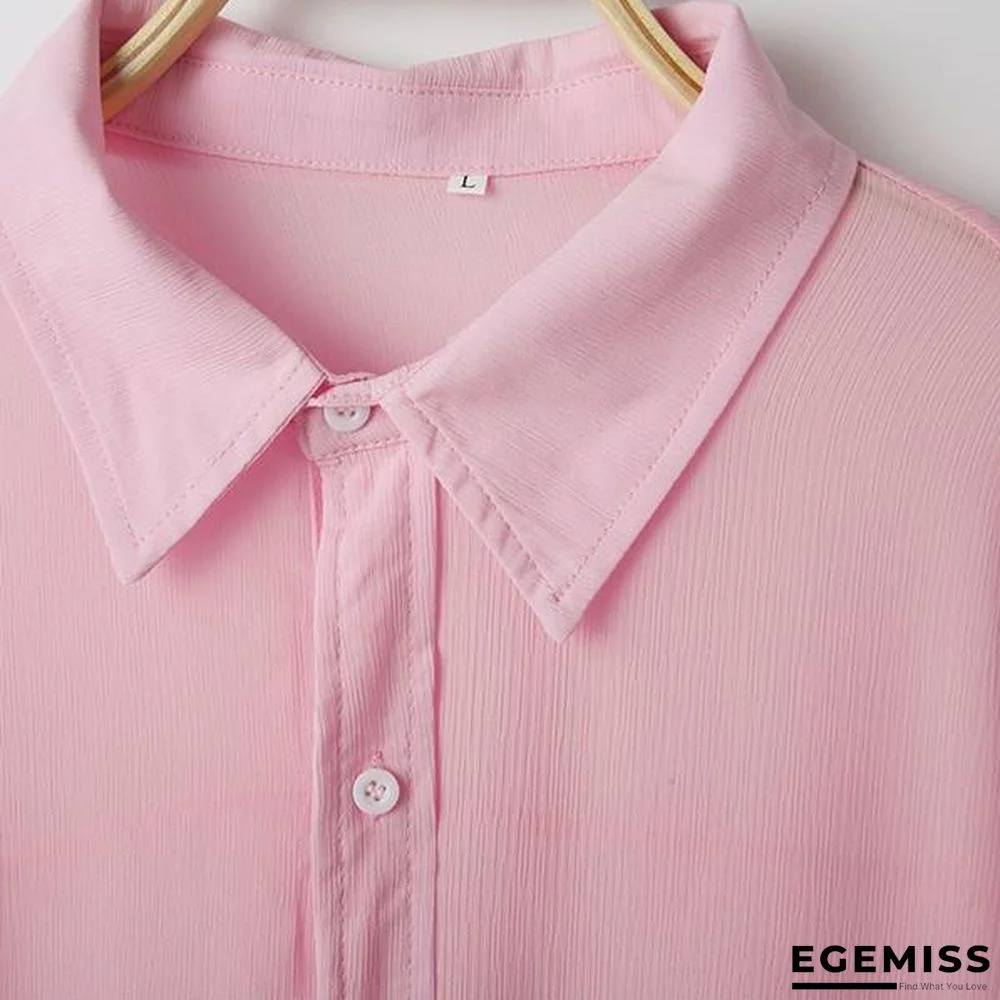 Men Casual V-NeckSolid Color Shirts | EGEMISS