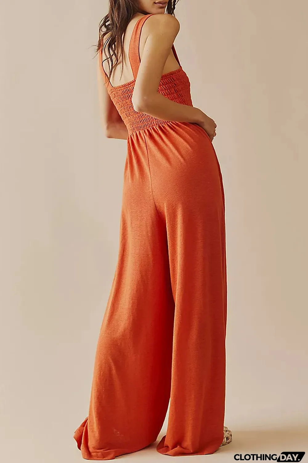 Casual Simplicity Solid Pocket Loose Jumpsuits