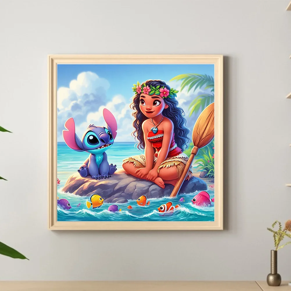 Diamond Painting - Full Round Drill - Princess Moana Stitch(Canvas|40*40cm)