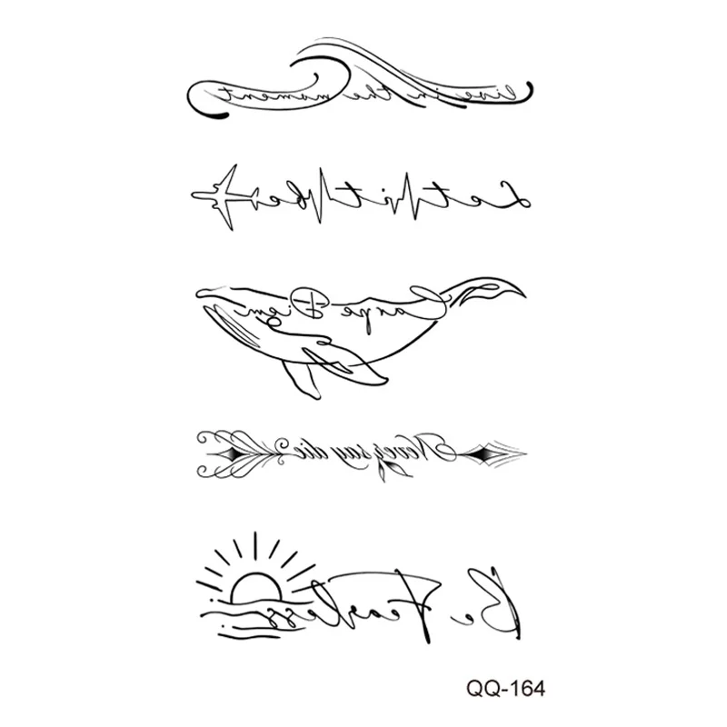 Sdrawing Rose Temporary Tattoo Sticker Flower Feather Elephant Body Clavicle Ankle Legs Arm Art Fake Tatto Party Bikini Tatoos