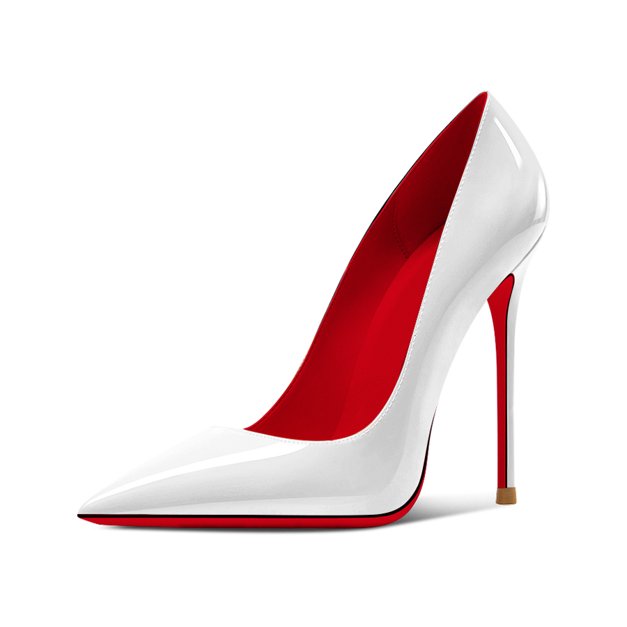 12cm Pointed Black High Heels Women's Red Sole Single Shoes