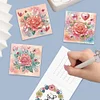 (US Local)6Pcs Love Rose DIY Diamond Painting Greeting Card 5D Drill Painting Card Kit