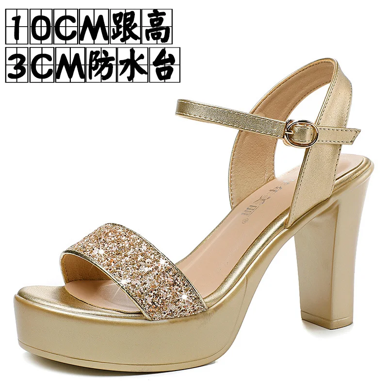 Breakj Breakj Table Lebright Dress 10CM High Heel Cool Shoes Summer New Dew Cheongsam High Heels Lace Women's Sandals