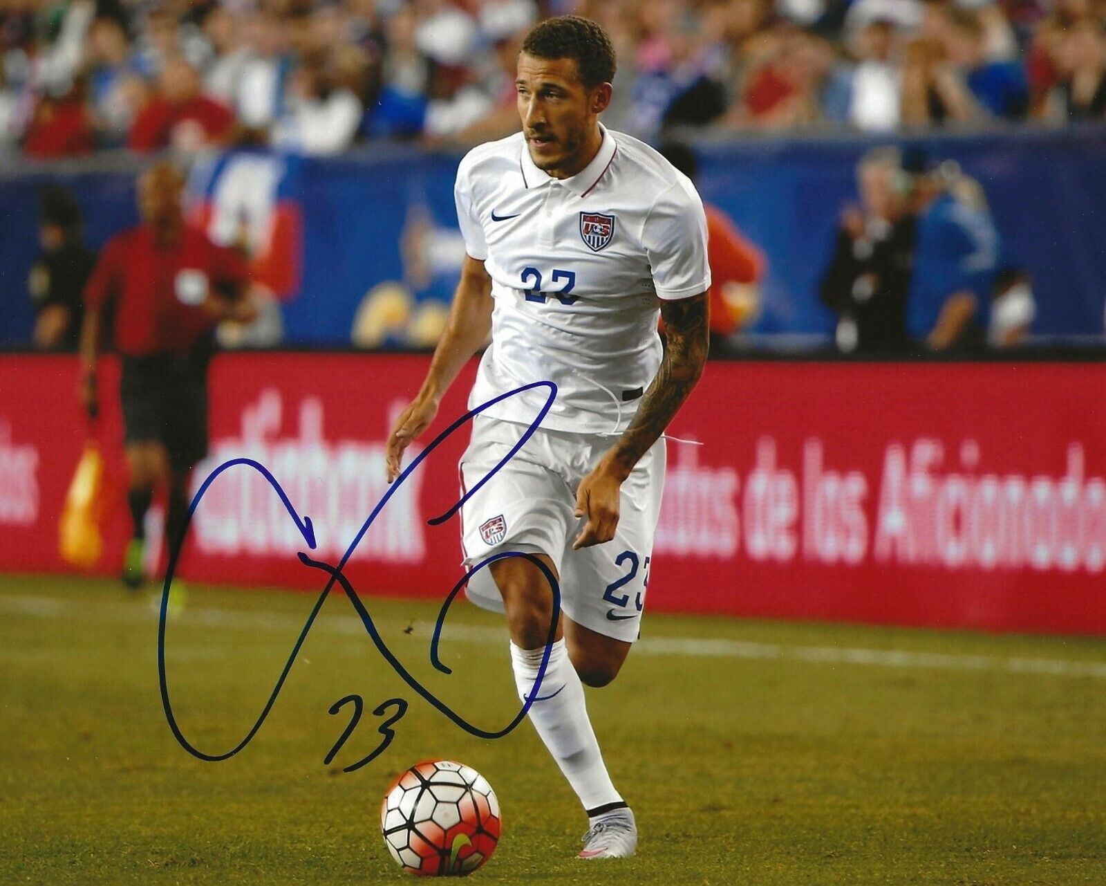 Fabian Johnson signed USA Soccer 8x10 Photo Poster painting autographed