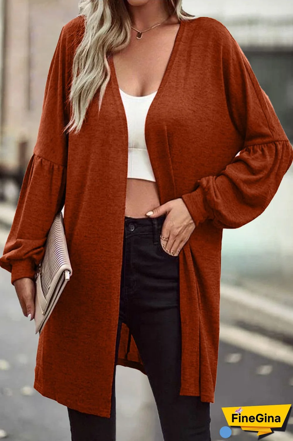 Casual Solid Solid Color O Neck Cardigans(6 Colors)