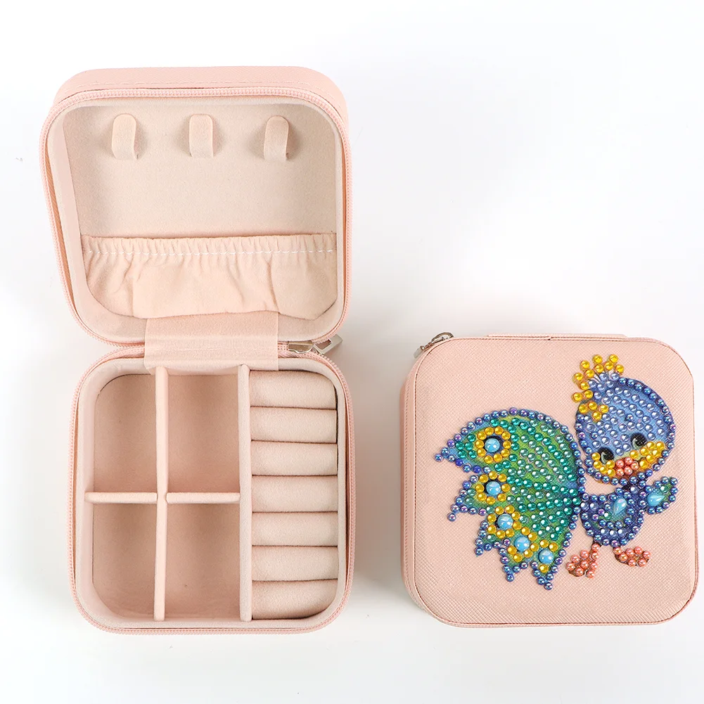 DIY 5D Rhinestone Jewelry Storage Box Special Shape Diamond Case (Bird)