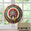 (US Only)Acrylic 2D Flat Indian Shield DIY Hanging Diamond Art Kits Wall Door Decoration