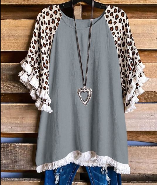 Summer Floral Ruffle Sleeve Round Neck Multicolor Printing Women Loose