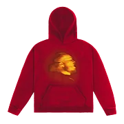 Vintage Portrait Graphic Red Hoodie | Retro Streetwear Pullover