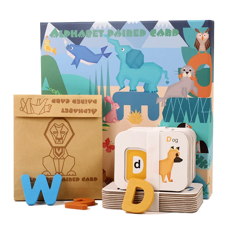 Alphabet and Numbers Flash Cards for Toddlers, ABC Wooden Letters and Numbers Animal Matching Puzzle Game | 168DEAL