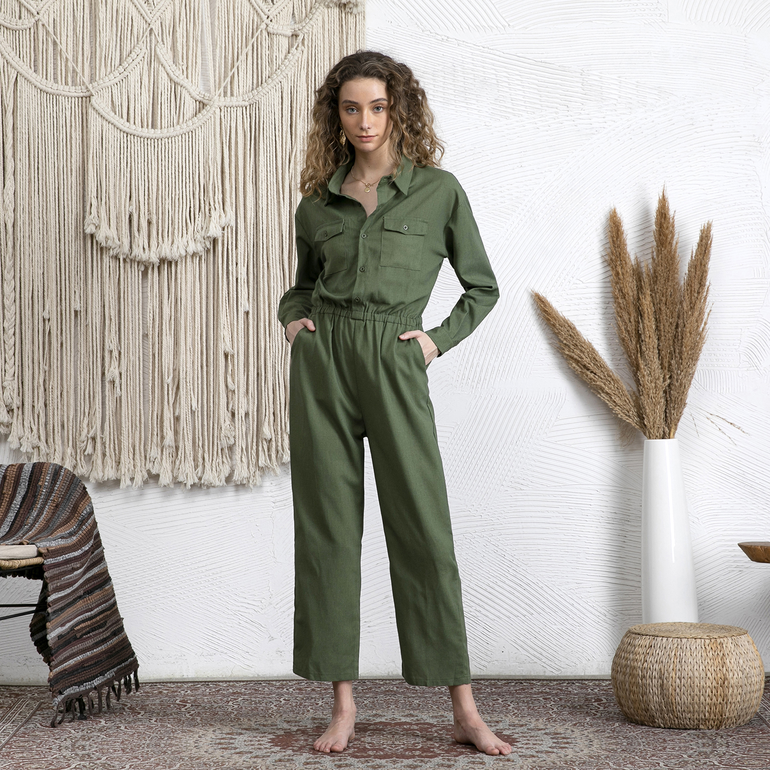 Rotimia Casual Drawstring Pocket Jumpsuits