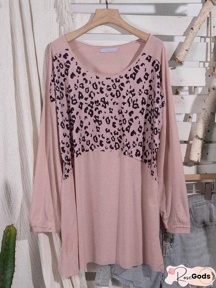 Leopard Casual Long Sleeve Tops