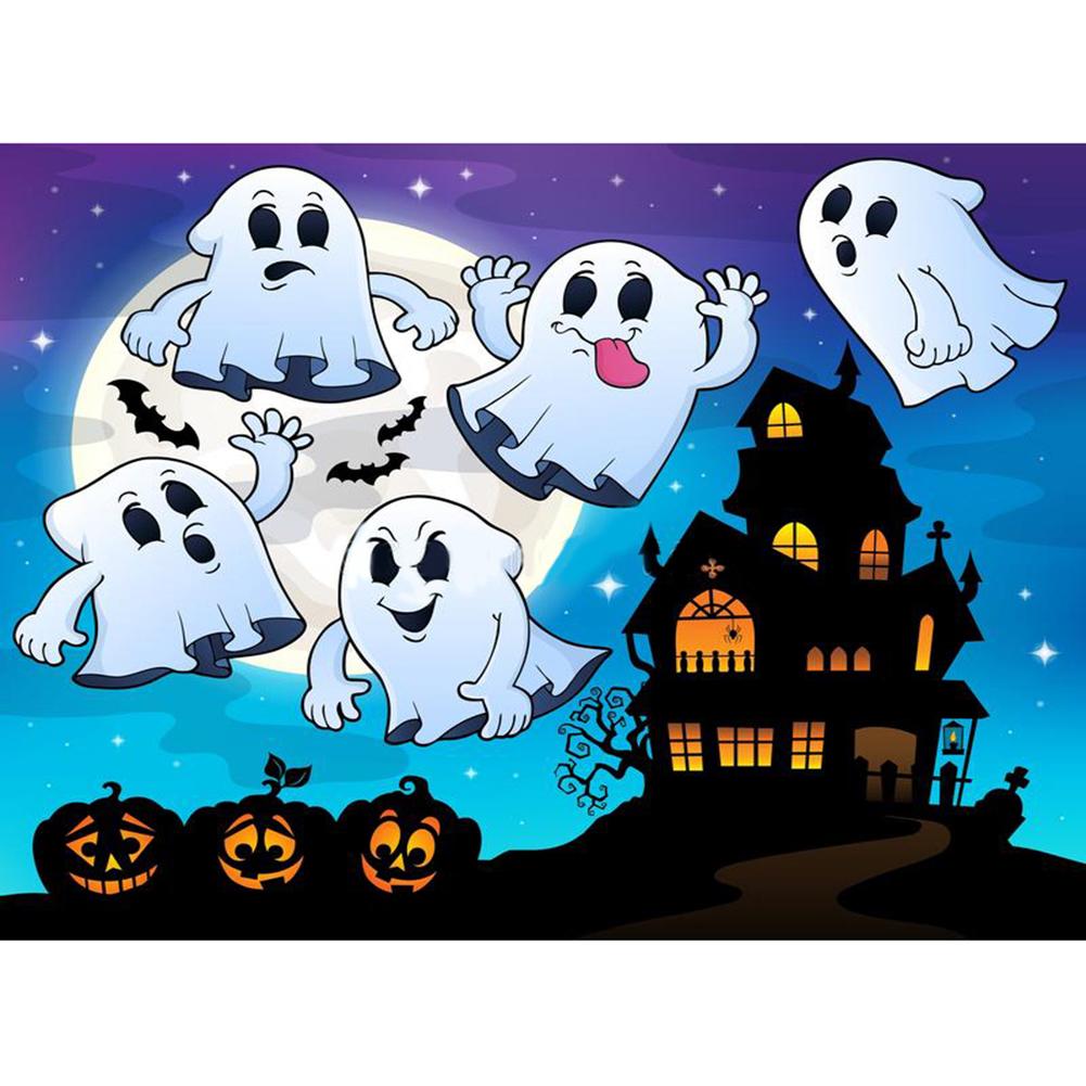 

40x30cm Round Drill Diamond Painting-Funny Halloween Elf, 501 Original