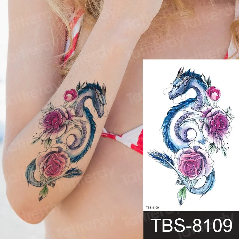 temporary tattoo phoenix dragon cats animals sexy tatoo for women girls arm shoulder tattoo sleeve back body art water transfer