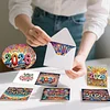 6PCS Diamond Painting New Year Greeting Cards Postcards with Envelopes