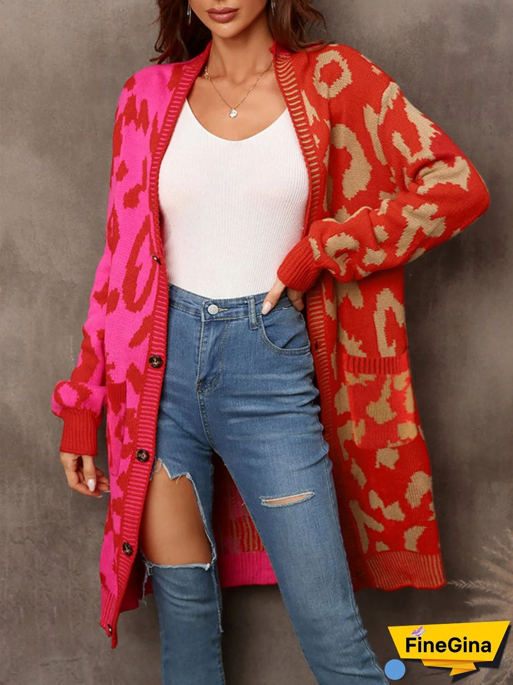 Women's Colorblock Graphic Striped Stitching Solid Color Long Sleeve V-neck Coat