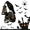 Resin Crow Skull Lamp Gothic Crow Night Light Handcrafted Retro Skull Lamp