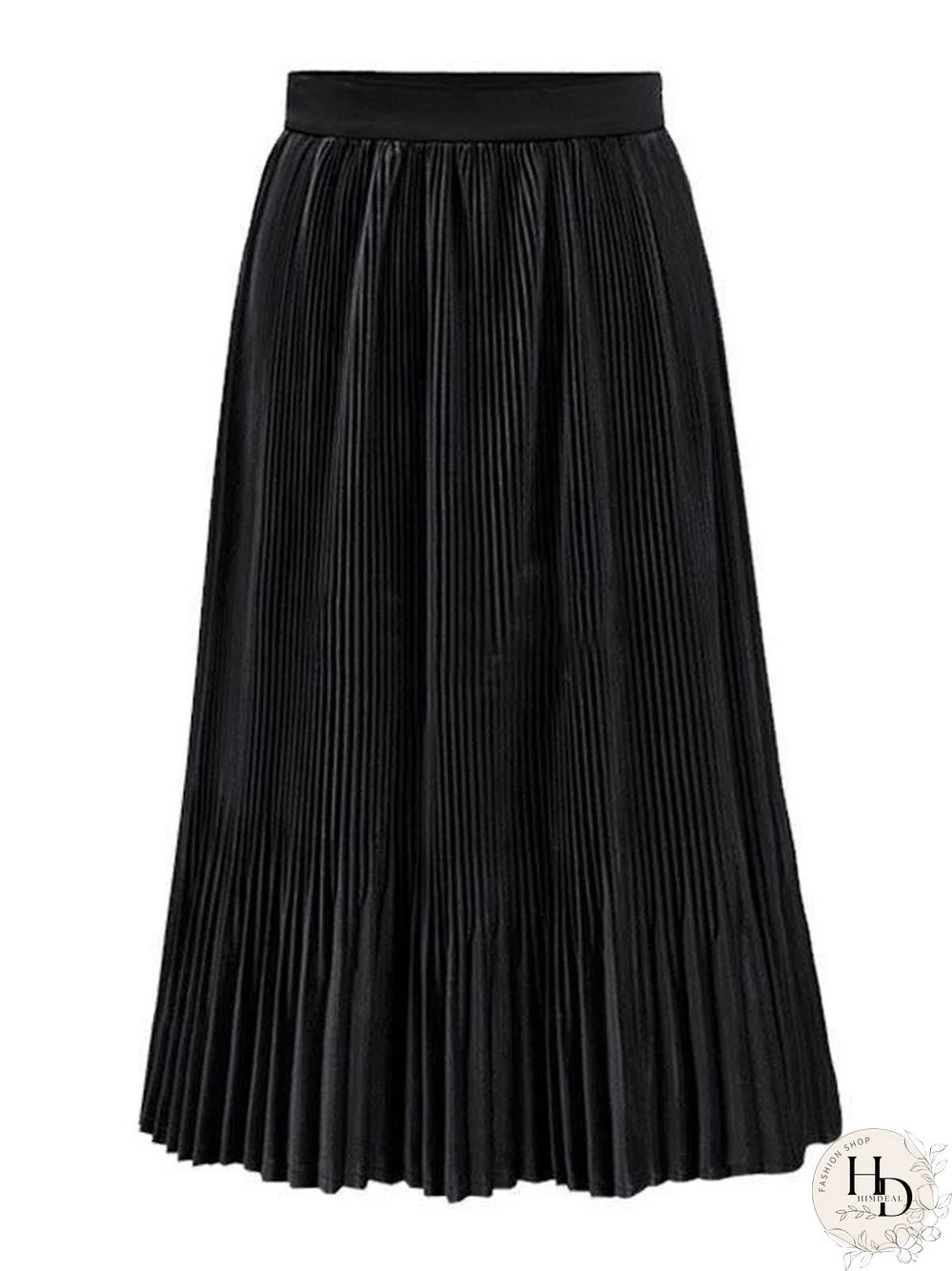 Plain Pleated Velvet Skirt