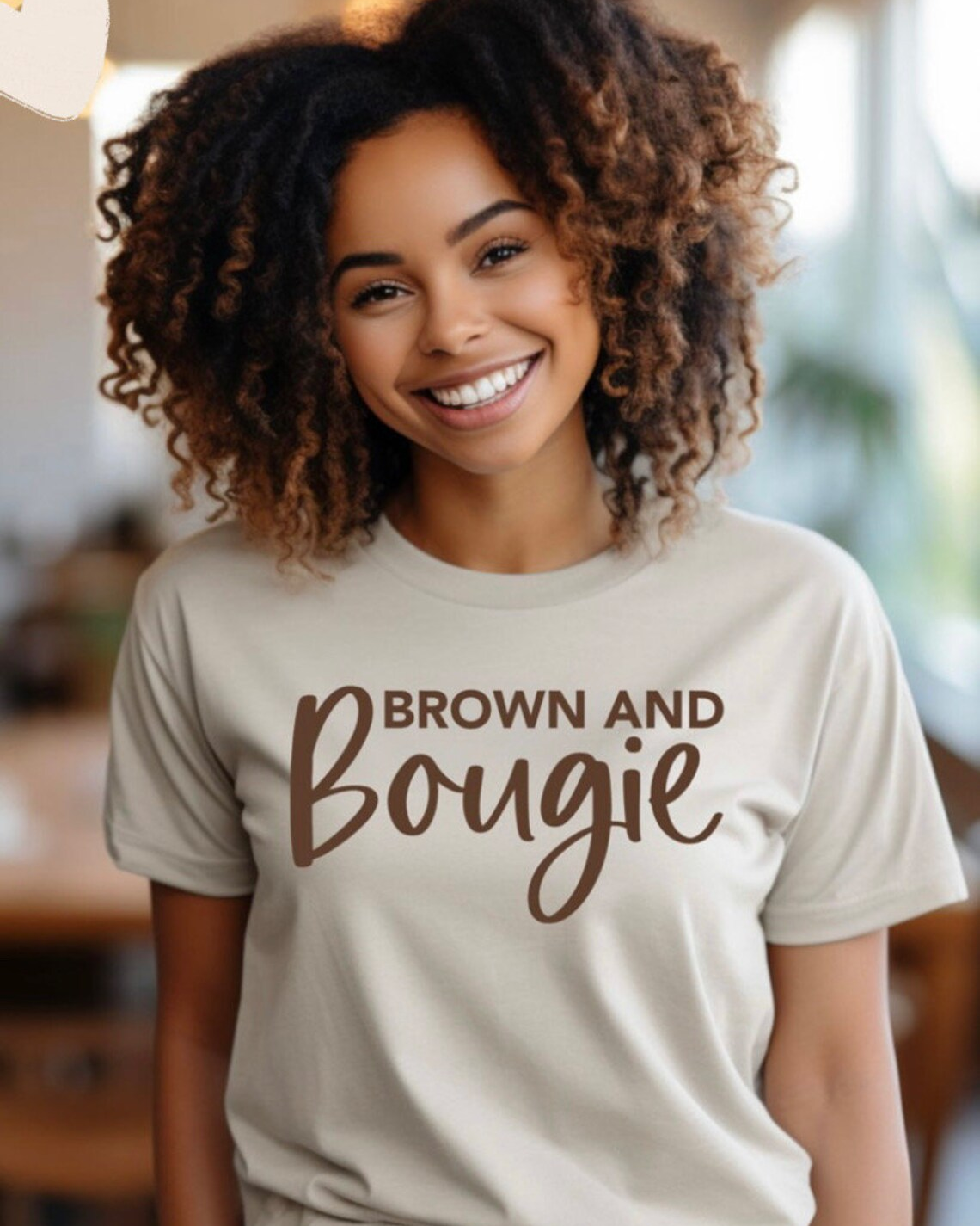 Brown and Bougie Crew Neck Unisex Short Sleeve Tshirt