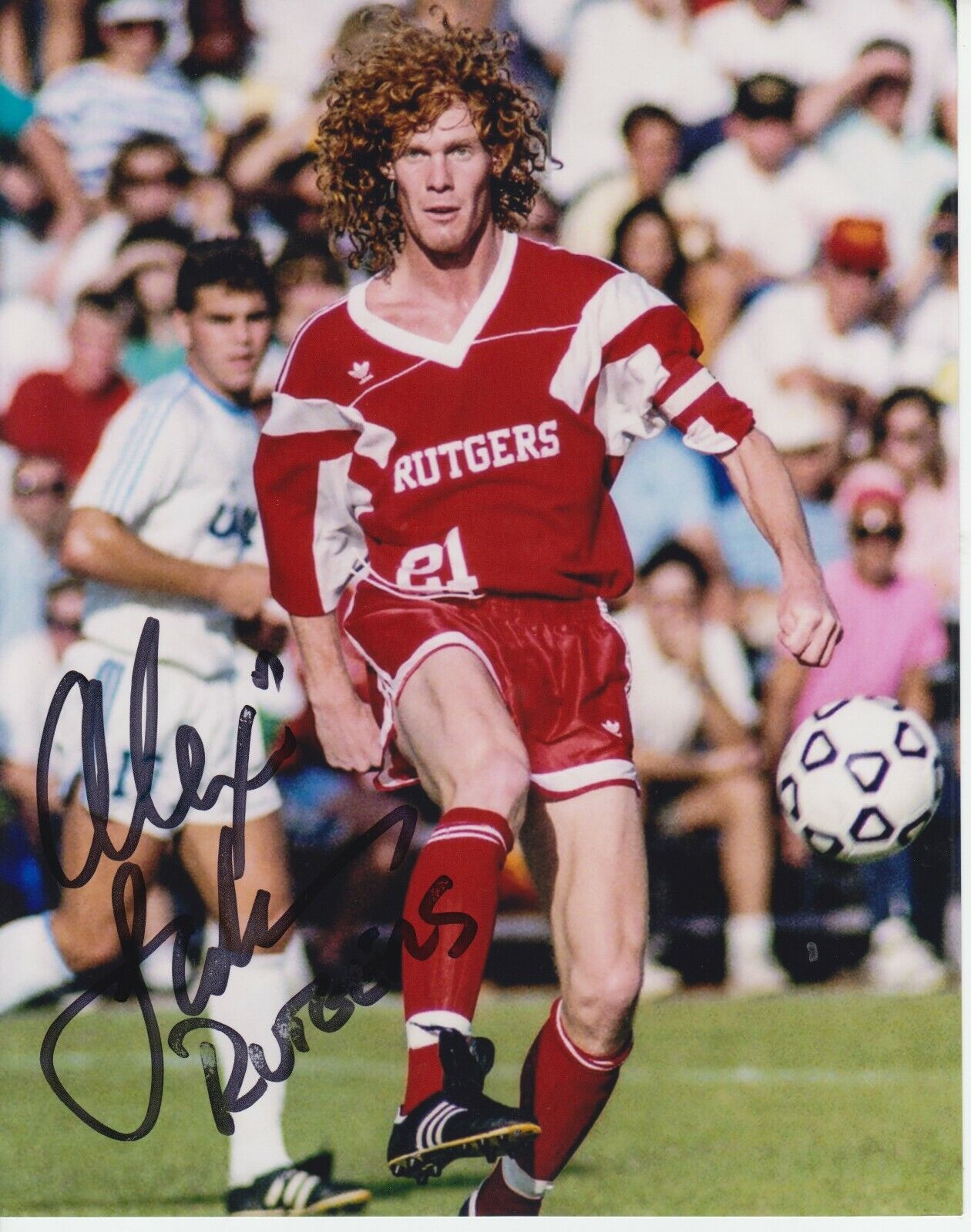 Alexi Lalas Rutgers 8x10 Photo Poster painting Signed W/COA Soccer #1